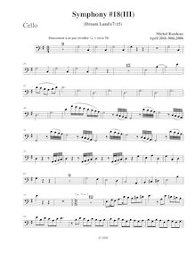 Partition violoncelles, Symphony No.18, B-flat major, Rondeau, Michel par Michel Rondeau