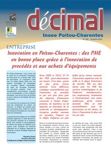 Innovation en Poitou-Charentes : des PME en bonne place grâce à l innovation de procédés  et aux achats d équipements