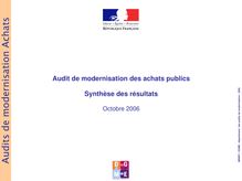 Rapport d audit de modernisation des achats publics. Octobre 2006