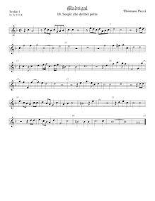 Partition viole de gambe aigue 1, Madrigali a 5 voci, Libro 2, Pecci, Tommaso par Tommaso Pecci