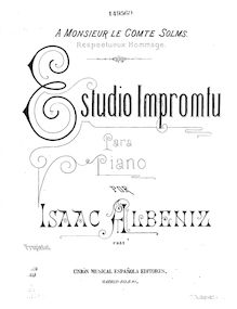 Partition complète, Estudio impromptu, Op.56, Albéniz, Isaac par Isaac Albéniz