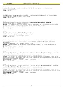 Liste des fiches au format List - 02/07/2010