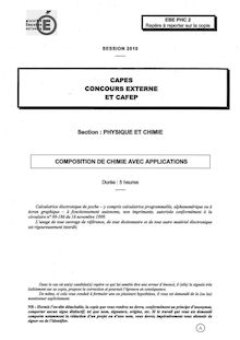 Composition de chimie avec applications 2010 CAPES de physique-chimie CAPES (Externe)