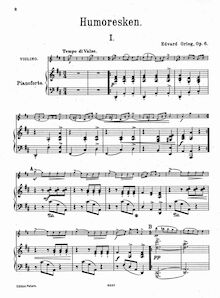 Partition de piano, 4 Humoresques Op.6, Grieg, Edvard
