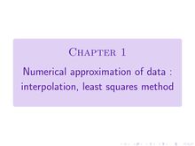 Numerical approximation of data interpolation least squares method
