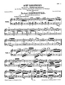 Partition complète, Variations WoO 76 on Tändeln und Scherzen par Ludwig van Beethoven