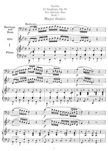 Partition complète pour lower voix, 24 Vocalises, Panofka, Heinrich
