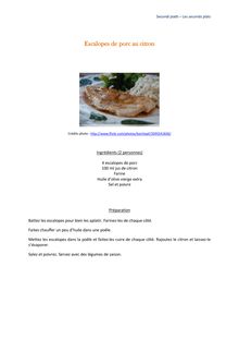 Escalopes de porc au citron - recette italienne