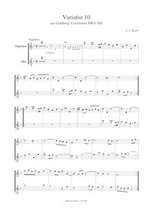 Partition Descant- et aigu enregistrement , Goldberg-Variationen