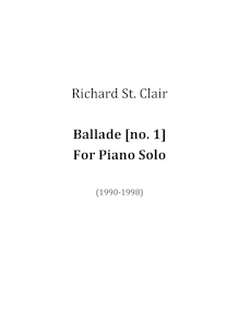 Partition complète, Ballade No.1, St. Clair, Richard
