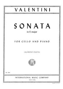 Partition de piano, Allettamenti da Camera a violon, e violoncelle, o Cembalo par Giuseppe Valentini