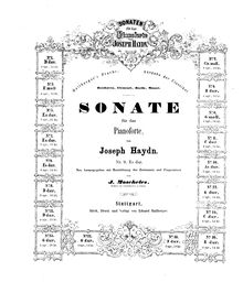 Partition complète, Piano Sonata No.38 en E flat major, Haydn, Joseph