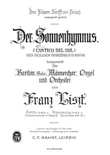 Partition complète, Cantico del sol di Francesco d Assisi, S.4, Der Sonnen-Hymnus des heiligen Franziskus von Assisi par Franz Liszt