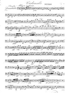 Partition violoncelle, quatuor No.3 pour flûte et cordes, Op.37