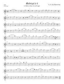 Partition ténor viole de gambe 1, octave aigu clef, Madrigali a Quattro Voci par Giovanni Pierluigi da Palestrina
