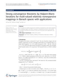 Strong convergence theorems by Halpern-Mann iterations for multi-valued relatively nonexpansive mappings in Banach spaces with applications