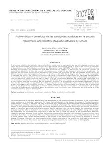 Problemática y beneficios de las actividades acuáticas en la escuela. (Problematic and benefits of aquatic activities by school.)