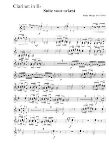 Partition clarinette 1/2 (B?),  voor orkest, Ostijn, Willy