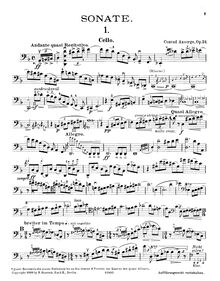 Partition de violoncelle, violoncelle Sonata, Op.24, Ansorge, Conrad