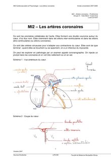 MI2 Artères coronaires Prudhomme Groupe Viala Marie Coste Anne