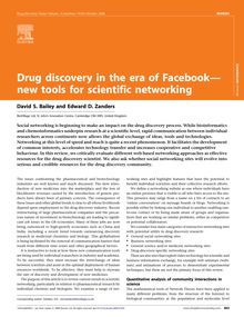 Drug discovery in the era of Facebook new tools for scientific ...