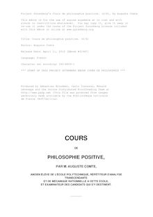 Cours de philosophie positive. (4/6) par Auguste Comte