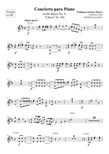 Partition cor 1/2 (en B♭), Piano Concerto No.8, Lützow-Konzert ; Lützow Concerto