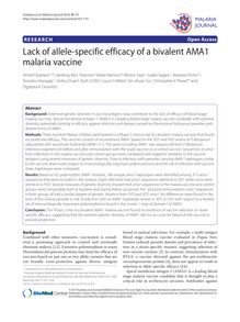 Lack of allele-specific efficacy of a bivalent AMA1 malaria vaccine