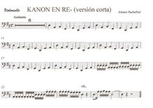 Partition violoncelle, Canon et Gigue, Kanon und Gigue für drei Violinen und Basso Continuo par Johann Pachelbel