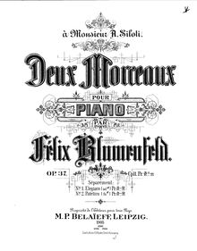 Partition complète, Two Morceaux, Op,37, Blumenfeld, Felix