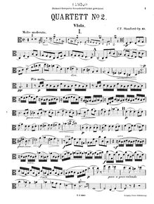 Partition viole de gambe, corde quatuor No.2, Op.45, A minor, Stanford, Charles Villiers