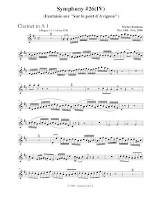 Partition clarinette 1, Symphony No.26, B major, Rondeau, Michel par Michel Rondeau
