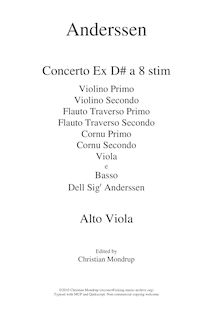 Partition altos, Concerto Ex D# a 8 stim, D major, Anderssen