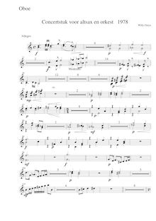 Partition hautbois 1/2, Concertstuk Alt-sax en orkest, Ostijn, Willy