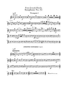 Partition trompette 1, 2 (C), Symphony No.95 en C minor, Sinfonia No.95