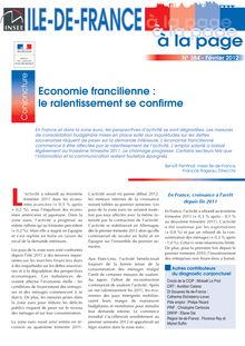 Economie francilienne : le ralentissement se confirme