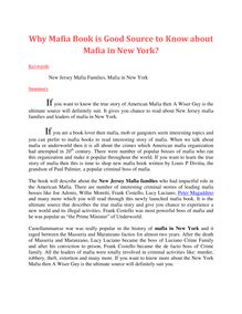 Why Mafia Book is Good Source to Know about Mafia in New York?