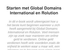 Starten met global domains international en rolution