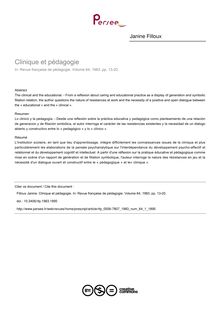 Clinique et pédagogie - article ; n°1 ; vol.64, pg 13-20
