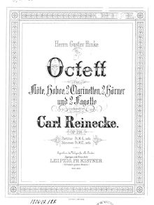 Partition parties complètes, Octet, Op.216, Reinecke, Carl