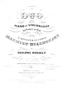 Partition de piano et partition de violoncelle, Duo pour violoncelle et Piano, Op.14