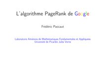 Google et son algorithme du PageRank