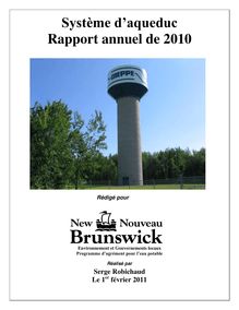 Système d'aqueduc Rapport annuel de 2010