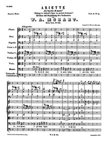 Partition complète, Un bacio di mano, F major, Mozart, Wolfgang Amadeus