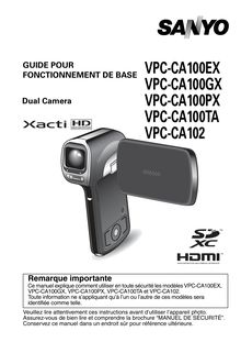 Notice Camescope numérique Sanyo  VPC-CA100PX