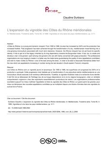 L expansion du vignoble des Côtes du Rhône méridionales - article ; n°3 ; vol.65, pg 3-11