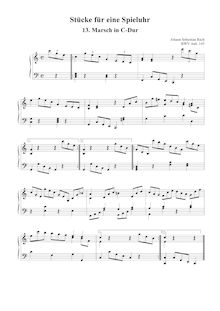 Partition March en C major [BWV Anh.145], 18 pièces pour a Musical Clock