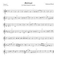 Partition ténor viole de gambe 2, octave aigu clef, Madrigali à 5, libro primo par Salamone Rossi