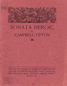 Partition Cover Page (color), Sonata Heroic, Campbell-Tipton, Louis