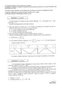 Mathématiques Spécialité 2000 Littéraire Baccalauréat général